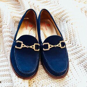 GORGEOUS Marc Joseph Park Ave Fast Blue Nubuck Leather Buckle Loafer